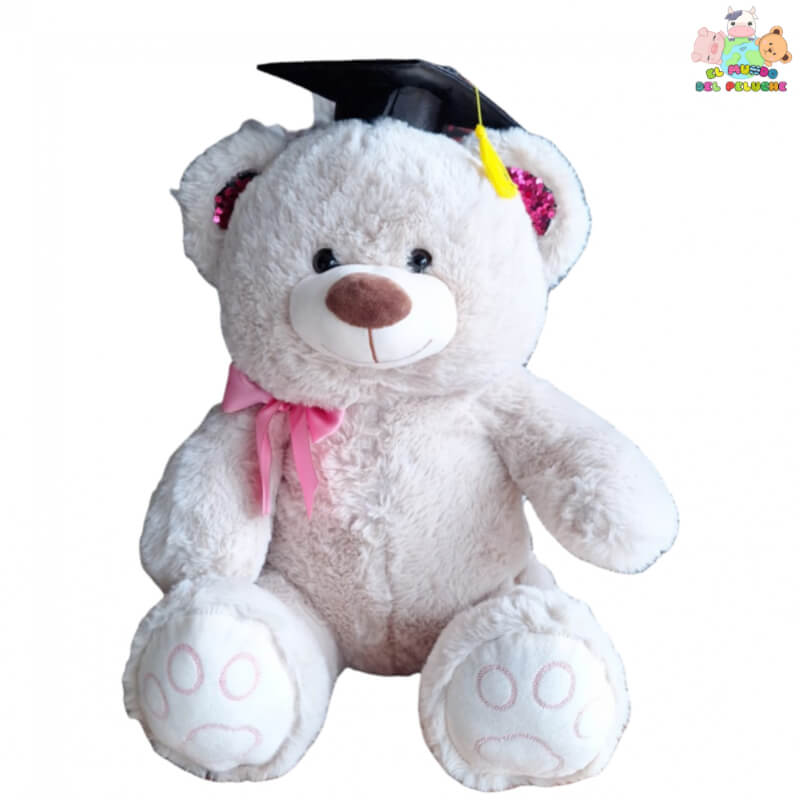 Peluche Oso Mediano de Graduación con Birrete - 45cm | El Mundo del Peluche