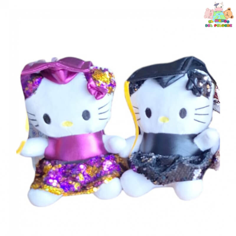 Peluche Hello Kitty de Graduación con Birrete - 20cm | Rosa o Negro