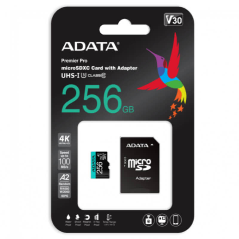 MICRO SD ADATA 256GB PREMIER PRO MICROSDXC/SDHC UHS-I U3 CLASS 10 V30S