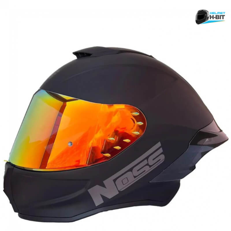 Casco Integral Noss N801 Sólido Negro Mate - Certificación DOT, Ligero y Seguro