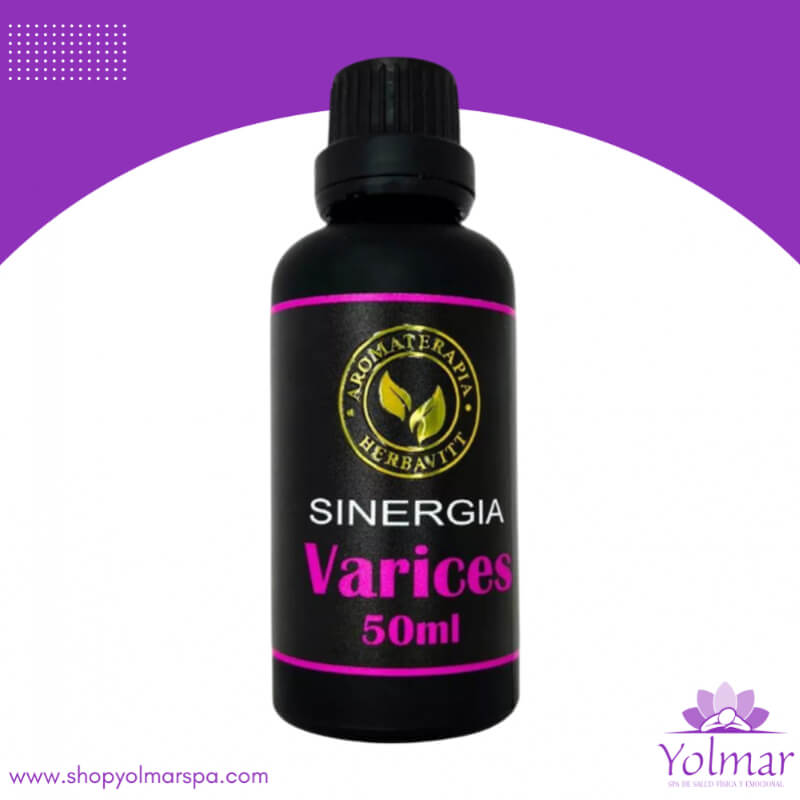 Aceite Esencial Sinergia Varices Herbavitt - Mezcla de Ciprés, Menta, Romero y Limón - 50ml