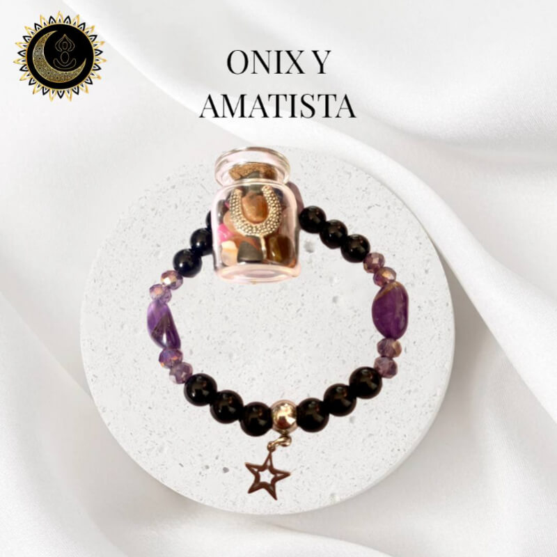 PULSERA ONIX CON AMATISTA