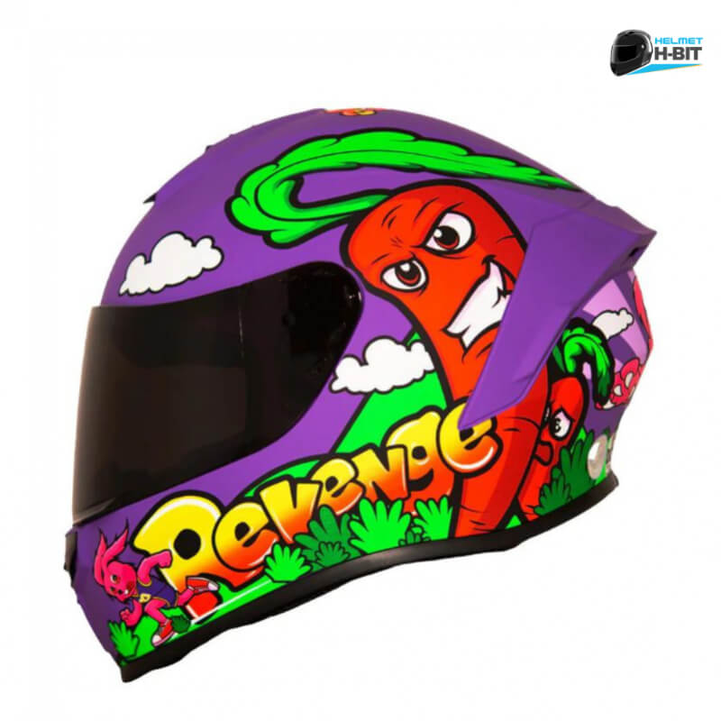 Casco Integral Frankie - Revenge Violeta - Certificación DOT, Diseño Aerodinámico