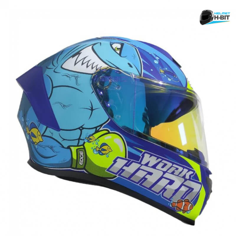 Casco Integral Shark Edge Azul - Certificación DOT, Diseño Aerodinámico