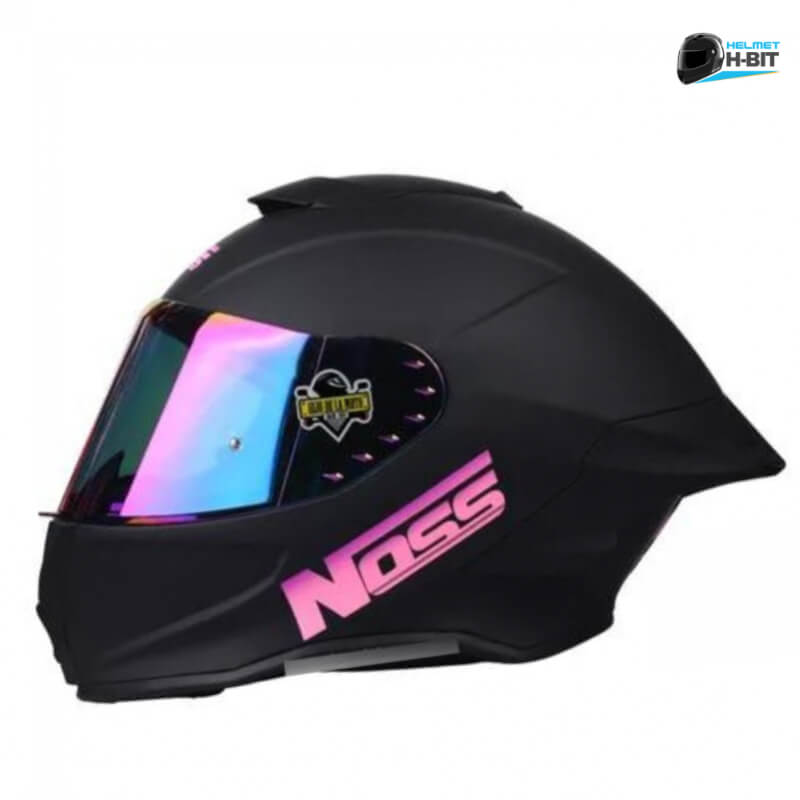 Casco Integral Noss NS-801 Solid Negro Rosa Mate - Certificación DOT, Diseño Elegante y Seguro