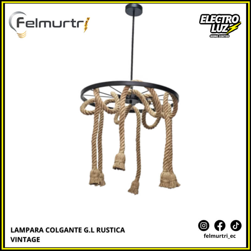 LAMPARA COLGANTE RUSTICA VINTAGE