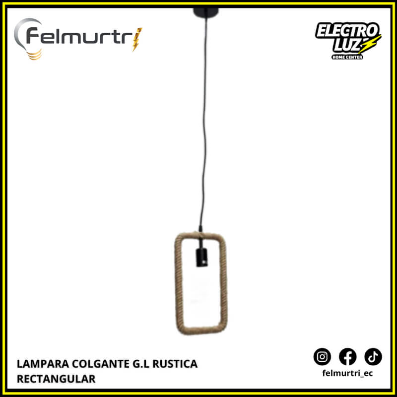 LAMPARA COLGANTE RUSTICA RECTANGULAR