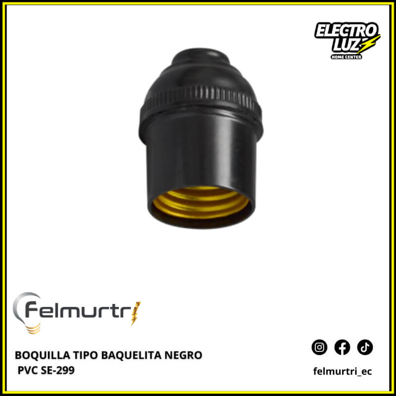 BOQUILLA TIPO BAQUELITA NEGRO PVC SE-299