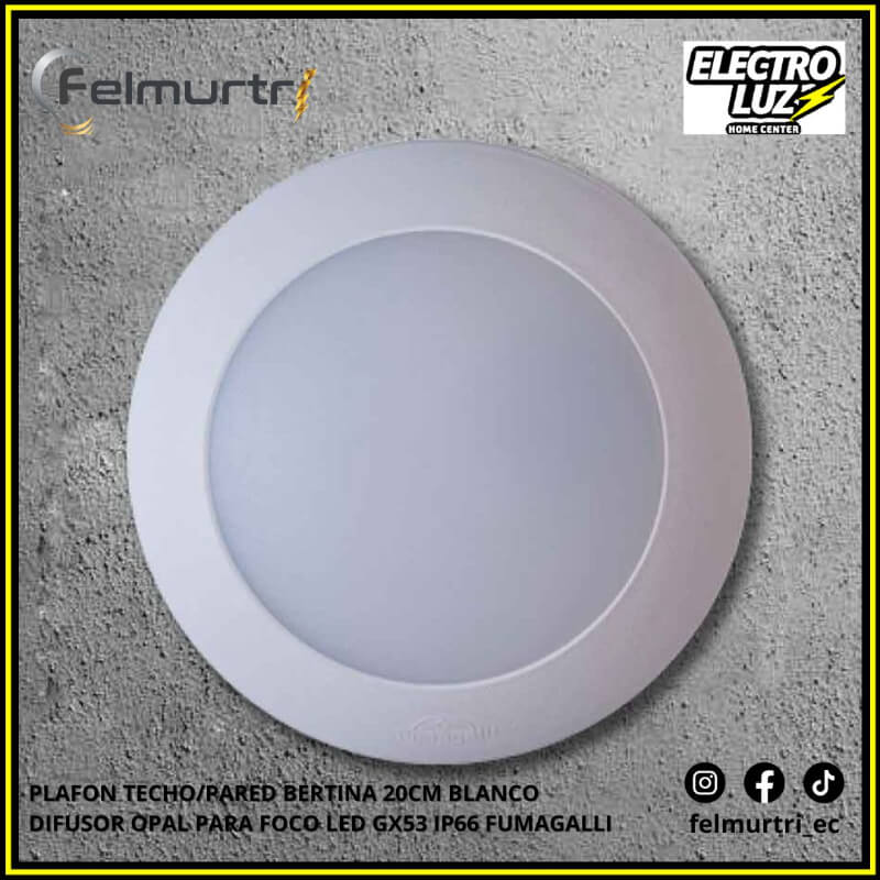 PLAFON TECHO/PARED BERTINA 20CM BLANCO PARA FOCO LED GX53