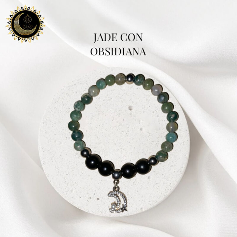 PULSERA JADE CON OBSIDIANA