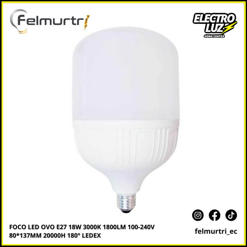 FOCO LED OVO E27 18W 3000K