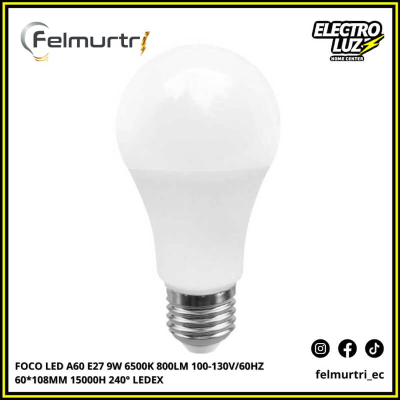 FOCO LED A60 E27 9W 6500K