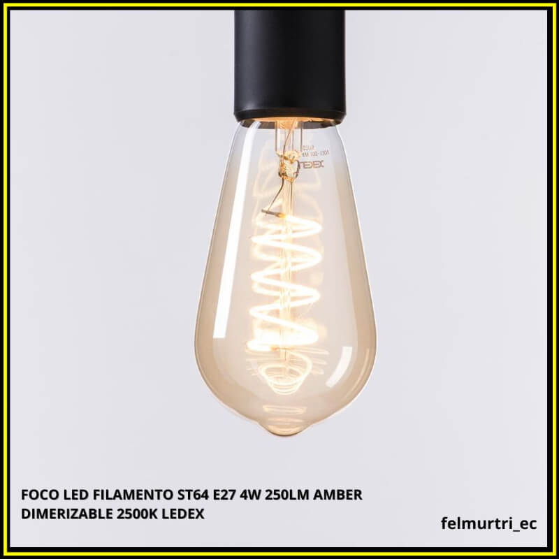 FOCO LED FILAMENTO ST64 E27 4W AMBER DIMERIZABLE 2500K