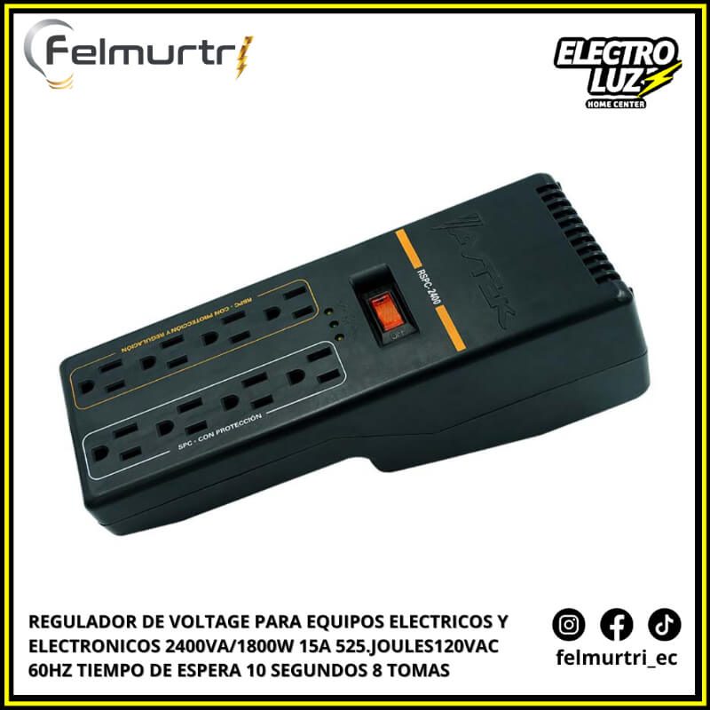 REGULADOR DE VOLTAGE PARA EQUIPOS ELECTRICOS Y ELECTRONICOS 1800W 15A