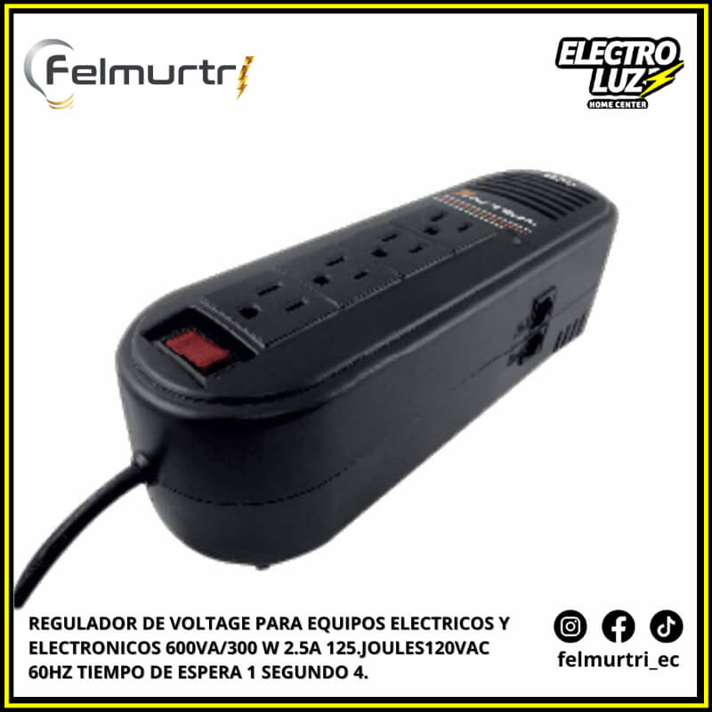 REGULADOR DE VOLTAGE PARA EQUIPOS ELECTRICOS Y ELECTRONICOS 300 W 2.5A