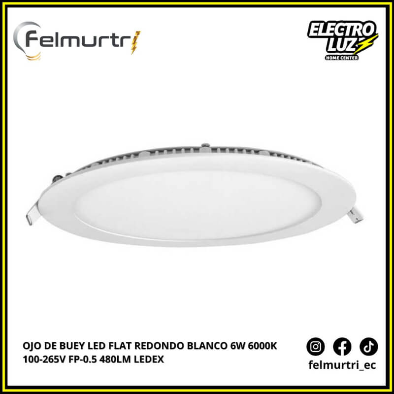 OJO DE BUEY LED EMPOTRADO REDONDO BLANCO 6W 6000K