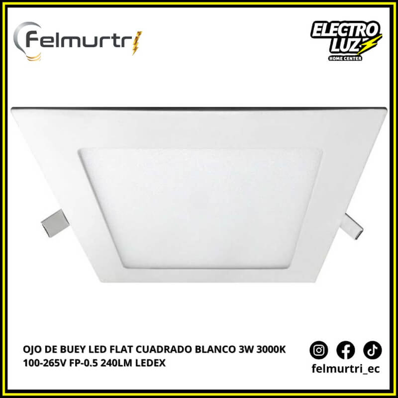 OJO DE BUEY LED EMPOTRADO CUADRADO BLANCO 3W 3000K