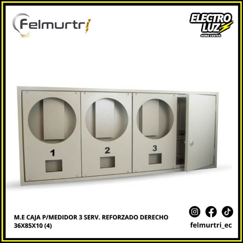 M.E CAJA P/MEDIDOR 3 SERV. REFORZADO DERECHO 36X85X10