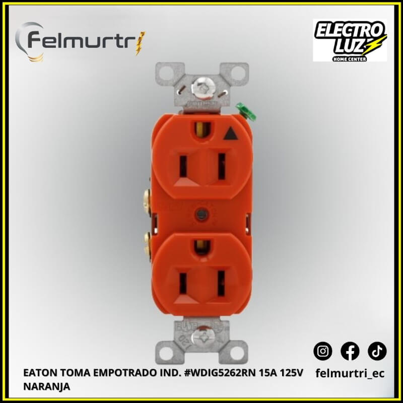 TOMA EMPOTRADO IND 15A 125V NARANJA