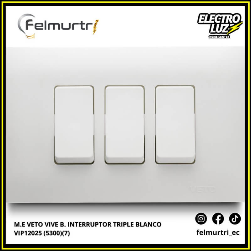 INTERRUPTOR TRIPLE BLANCO