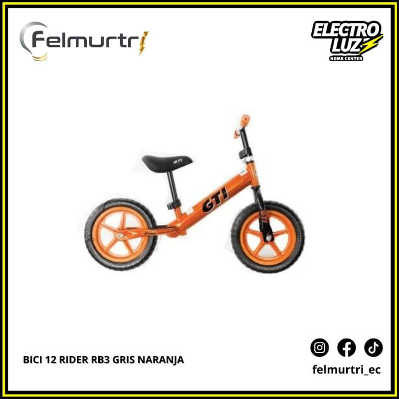 BICI 12 RIDER GRIS NARANJA