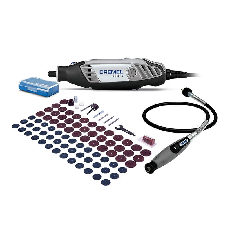 Dremel 3000 Mototool con 1 aditamento (eje flexible) y 82 accesorios