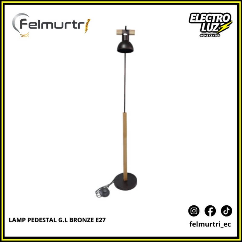 LAMPARA PEDESTAL BRONZE E27