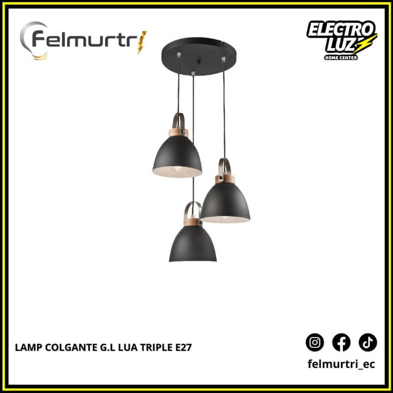 LAMPARA COLGANTE LUA TRIPLE E27