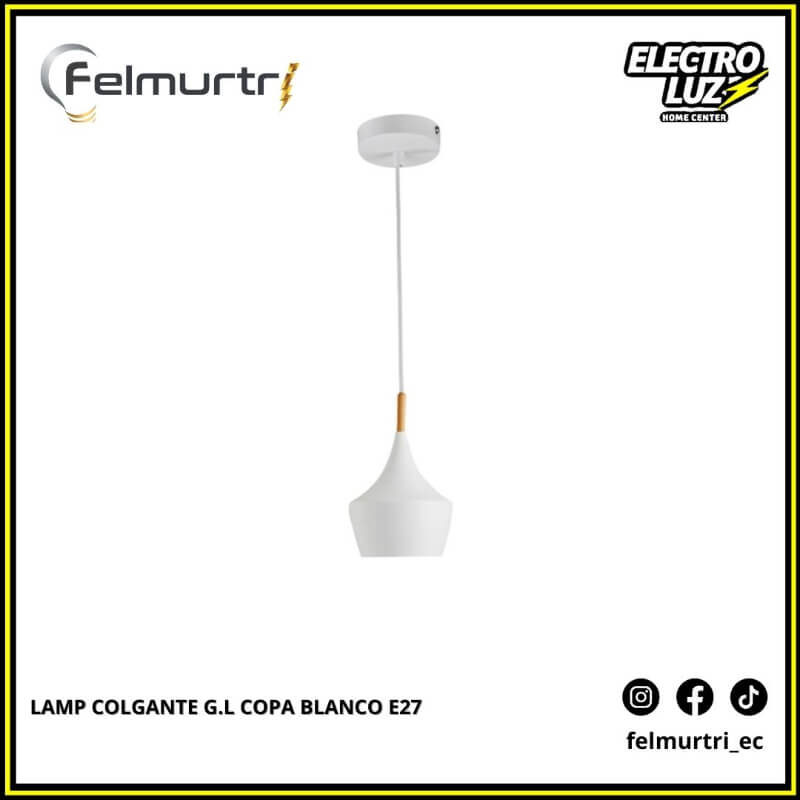 LAMPARA COLGANTE COPA BLANCO E27