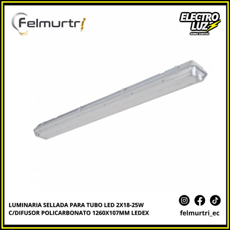 LUMINARIA SELLADA PARA TUBO LED 2X18-25W