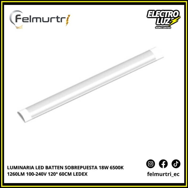 LUMINARIA LED BATTEN SOBREPUESTA 18W 6500K