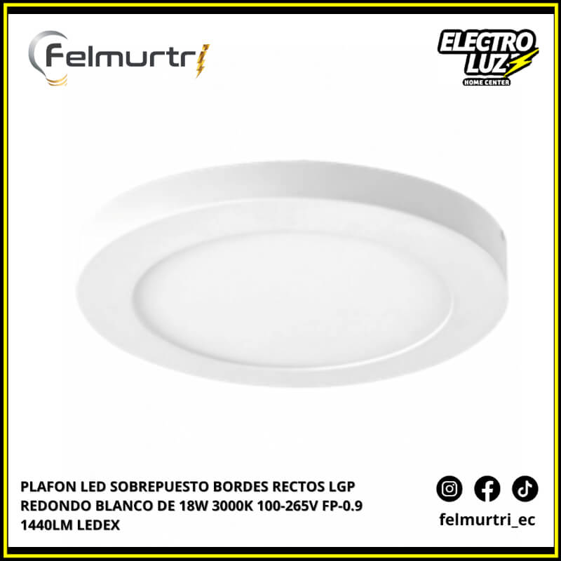 OJO DE BUEY LED SOBREPUESTO REDONDO BLANCO 18W 3000K