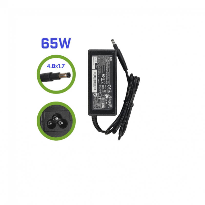 CARGADOR PARA LAPTO HP NEGRO 19.5V 3.33AMP 4.8*1.7MM 65W P/LARGO