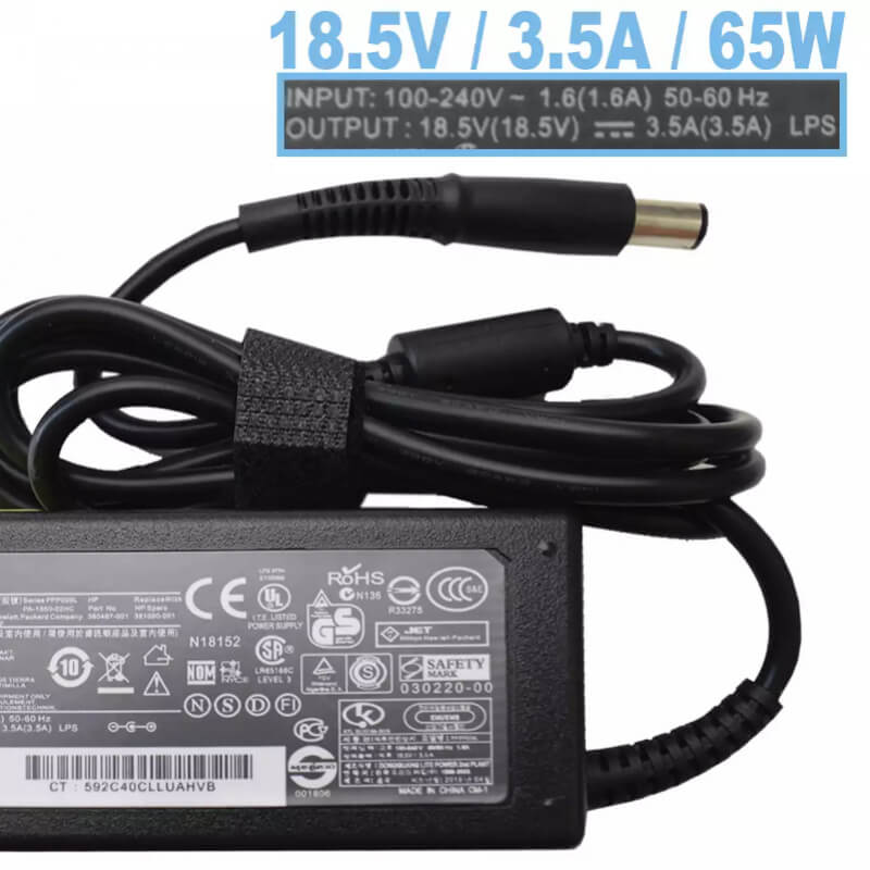 CARGADOR PARA LAPTO HP 18.5V 3.5A 7.4*5.0 65W