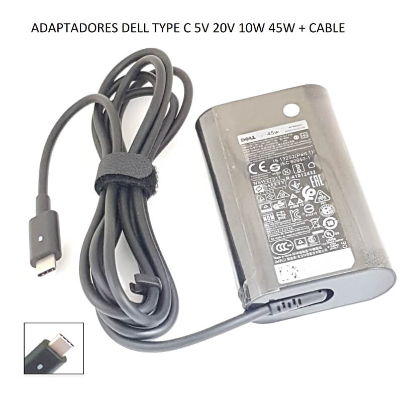 ADAPTADORES Dell TYPE C 5V 20V 10W 45W