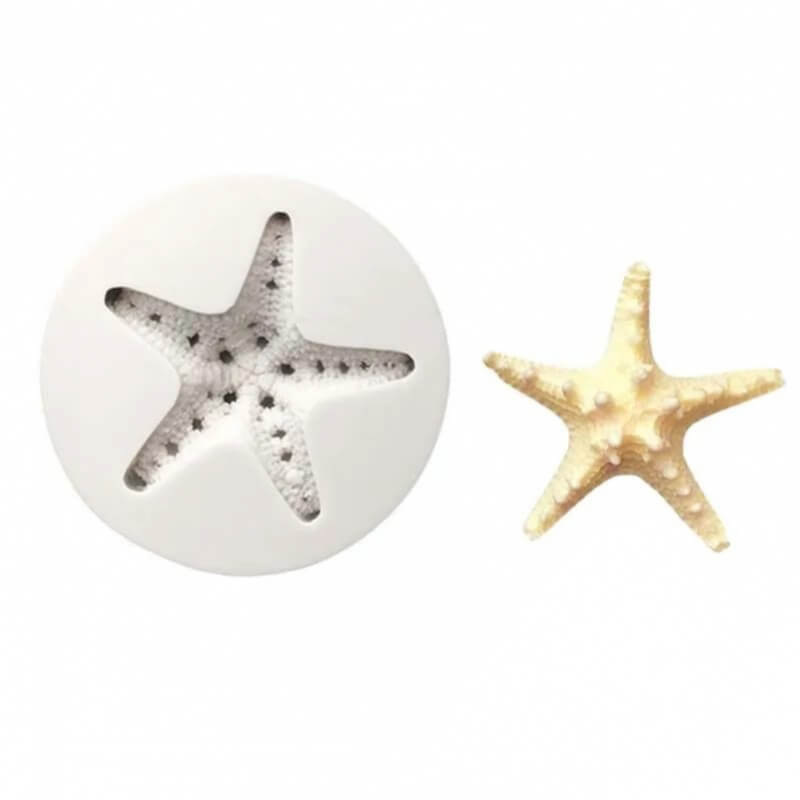 Molde de silicona con diseño ESTRELLA DE MAR M para uso en Velas, Jabones, resina, chocolate, porcelana fría.