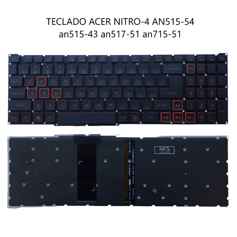 TECLADO ACER NITRO-4 AN515-54 an515-43 an517-51 an715-51