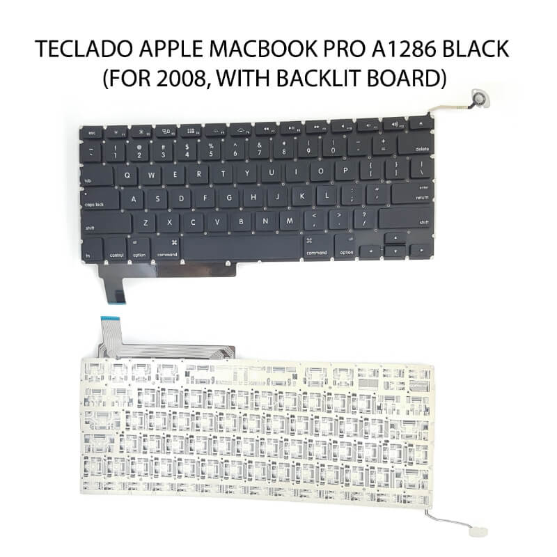 TECLADO APPLE Macbook Pro A1286 BLACK (For 2008, With Backlit Board)