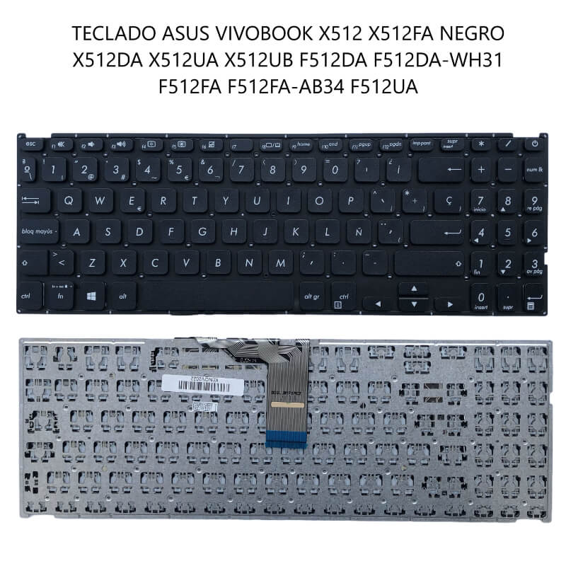 TECLADO ASUS VIVOBOOK X512 X512FA NEGRO X512DA X512UA X512UB F512DA F512DA-WH31 F512FA F512FA-AB34 F512UA.