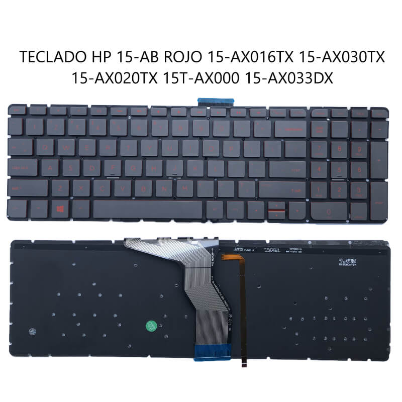 TECLADO HP 15-AB ROJO 15-AX016TX 15-AX030TX 15-AX020TX 15T-AX000 15-AX033DX