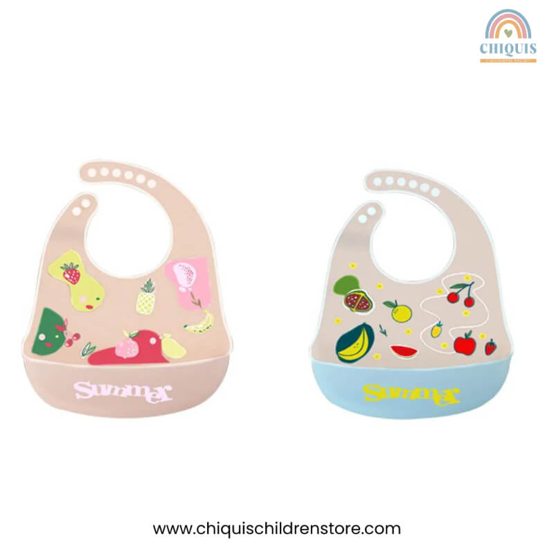 Babero para Bebé de Silicona TT308 Transparente con Diseño de Frutas | CHIQUIS CHILDREN STORE