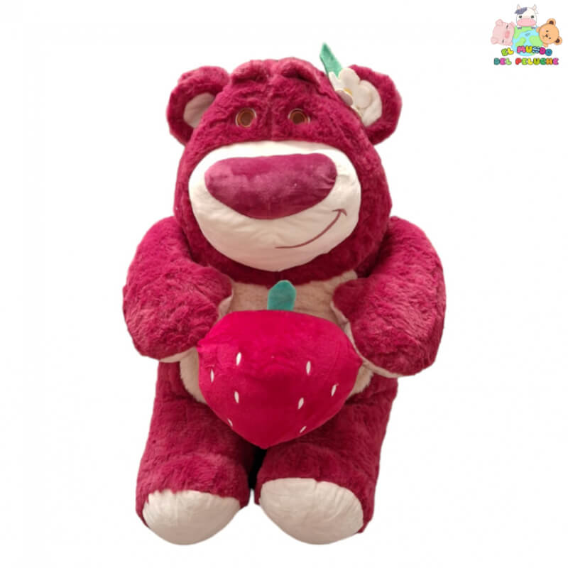 Peluche Oso Lotso #3 – Rosa Fucsia con Fresa y Detalles Blancos | 50cm de Altura – Toy Story | El Mundo del Peluche Querétaro