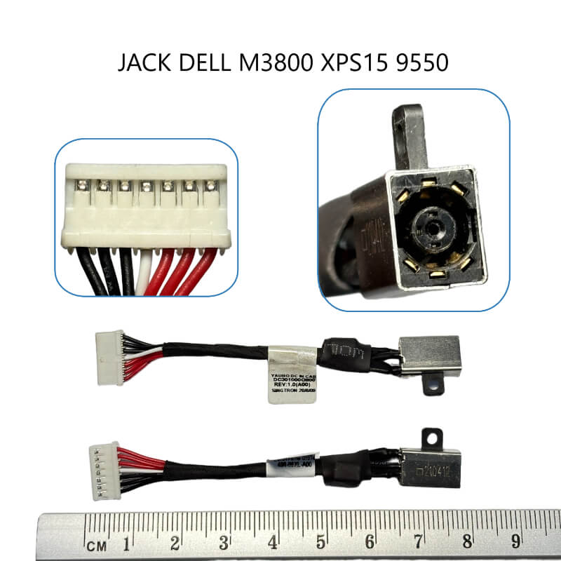 JACK DELL M3800 XPS15 9550 DC Port Power Jack Socket Connector Harness Wire