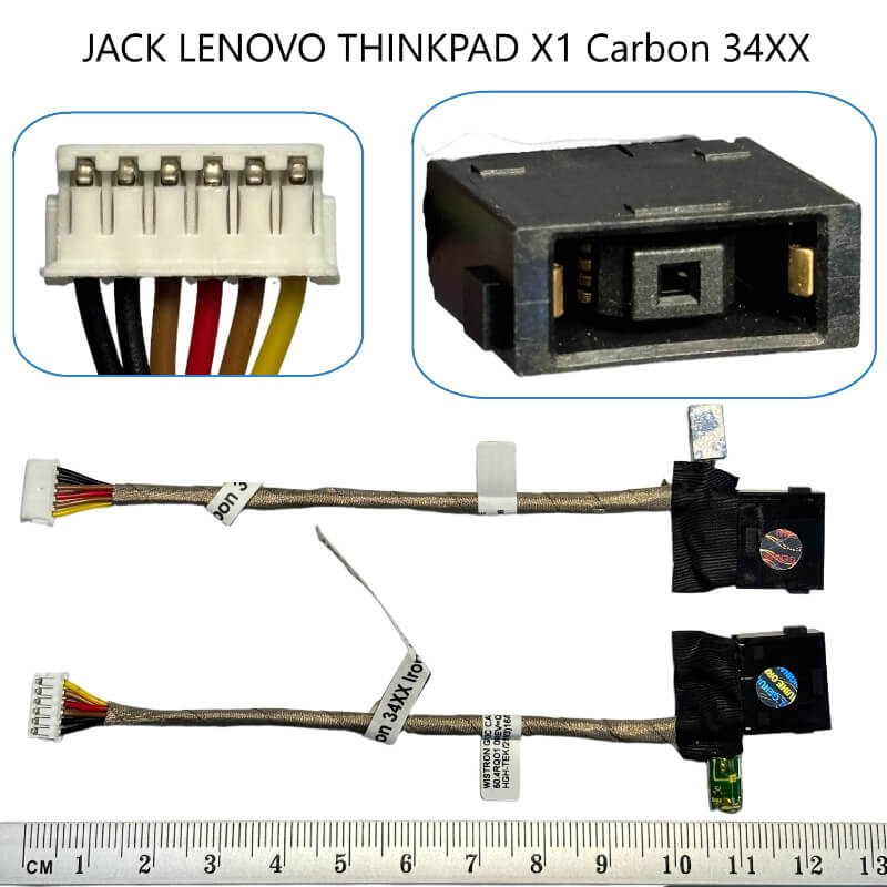 JACK LENOVO THINKPAD X1 Carbon 34XX Iron DC-in Power Jack Harness Cable 50.4RQ01.001