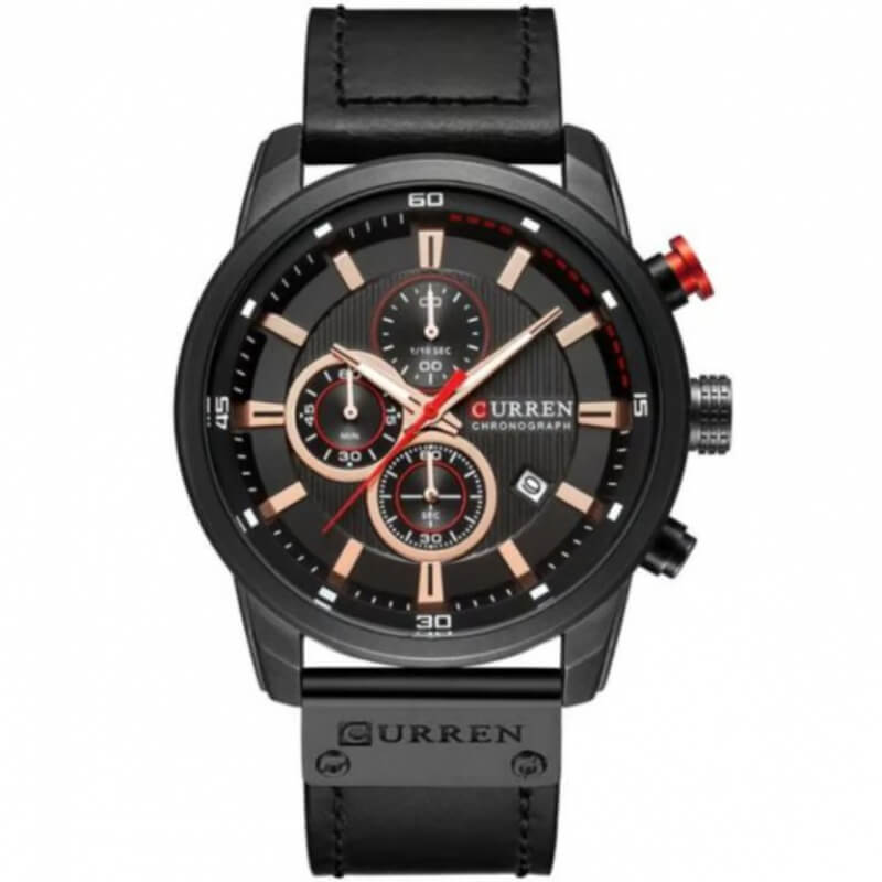 Reloj casual de hombre, reloj de Lujo, Cronógrafo, reloj curren 8291, reloj casual negro, Deluxe, Elegante, reloj original