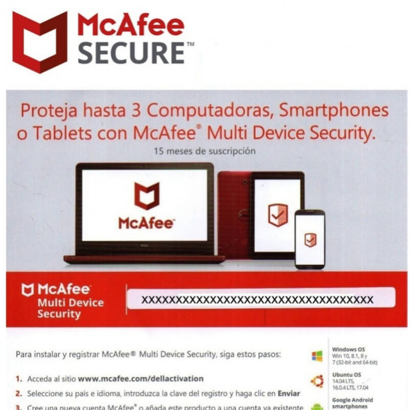 LICENCIA ANTIVIRUS CORPORATIVO PARA 3 EQUIPOS MCAFEE