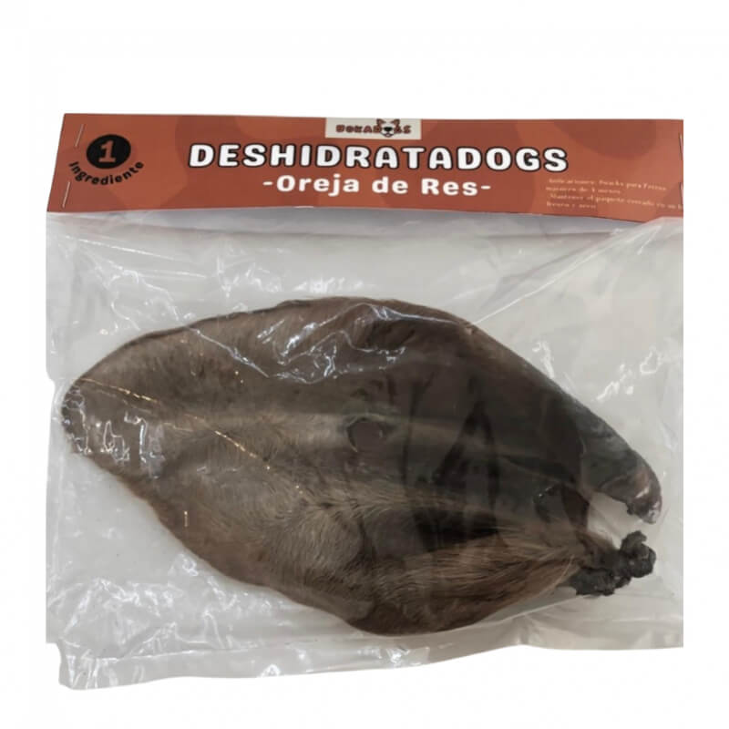 Oreja de Res Deshidratada para Perros - Natural y Saludable - Disponible en Tamaños Chica y Grande