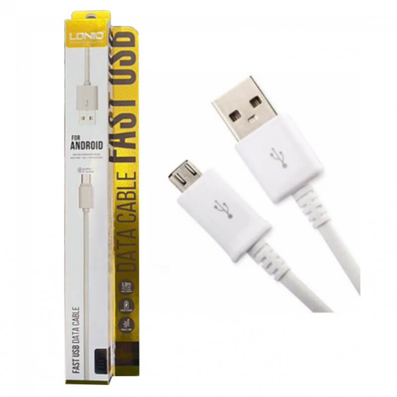 CABLE LDNIO SY-03 V8 BLANCO 1 MTS FAST USB CAJA AMARILLA