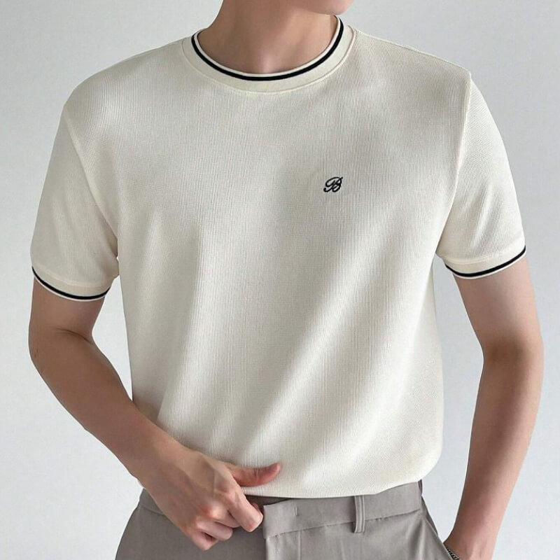 Camiseta de verano para hombre con bordado de letras