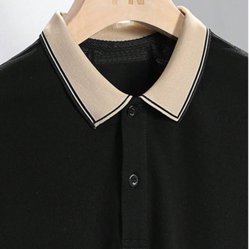 Camisa bicolor polo casual de manga corta para hombre